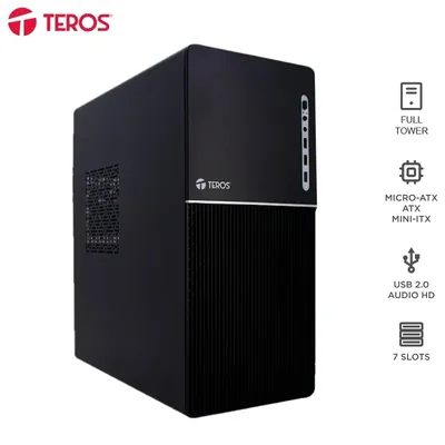 Case con fuente TEROS TE-1037S, Full, E-ATX / ATX / MICRO-ATX / ITX, USB, Audio, 250W