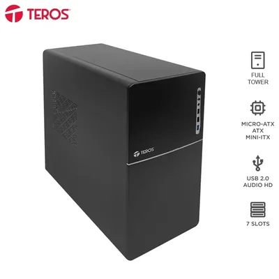 Case con fuente TEROS TE-1038S, Full, E-ATX / ATX / MICRO-ATX / ITX, USB, Audio, 250W