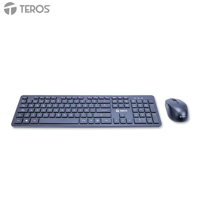 Combo Kit inalámbrico teclado y mouse TEROS TE-5013S, 2.4GHz, Receptor USB