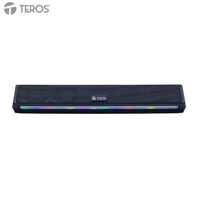 Barra de sonido portátil TEROS Vibe TE-VIB6054BLK, BT 6.0, 20W, USB, Luces RGB
